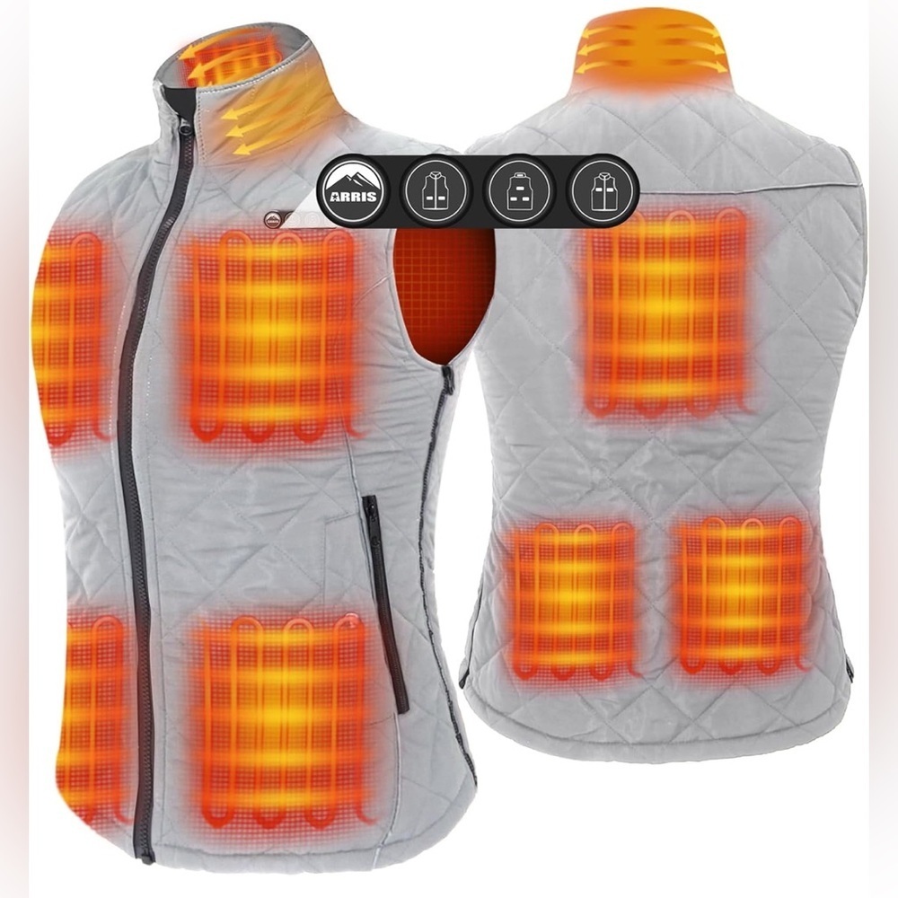 NWT- Women`s Heated Vest, Size Adjustable Electric Vest with 7.4V Battery Pack